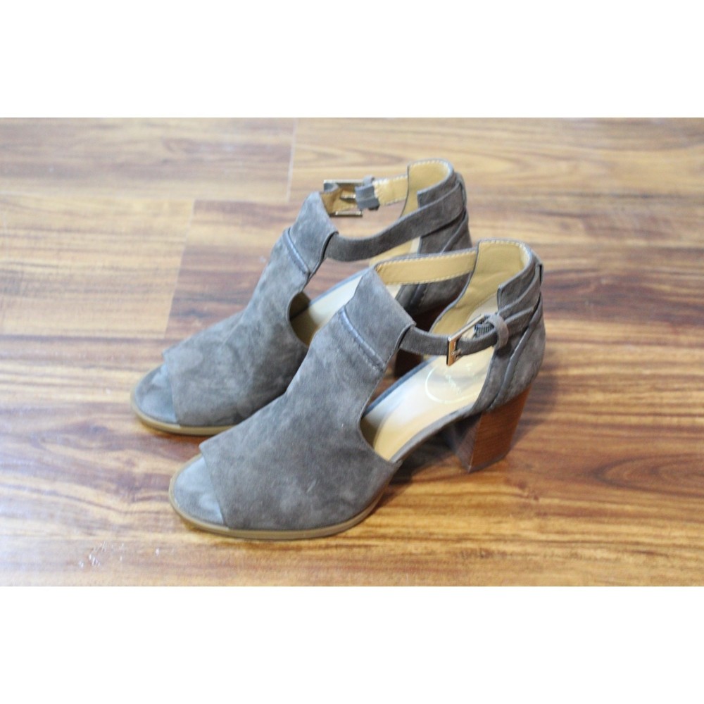 Jack Rogers Gray Taupe Suede Peep toe Open Booties Size 7.5